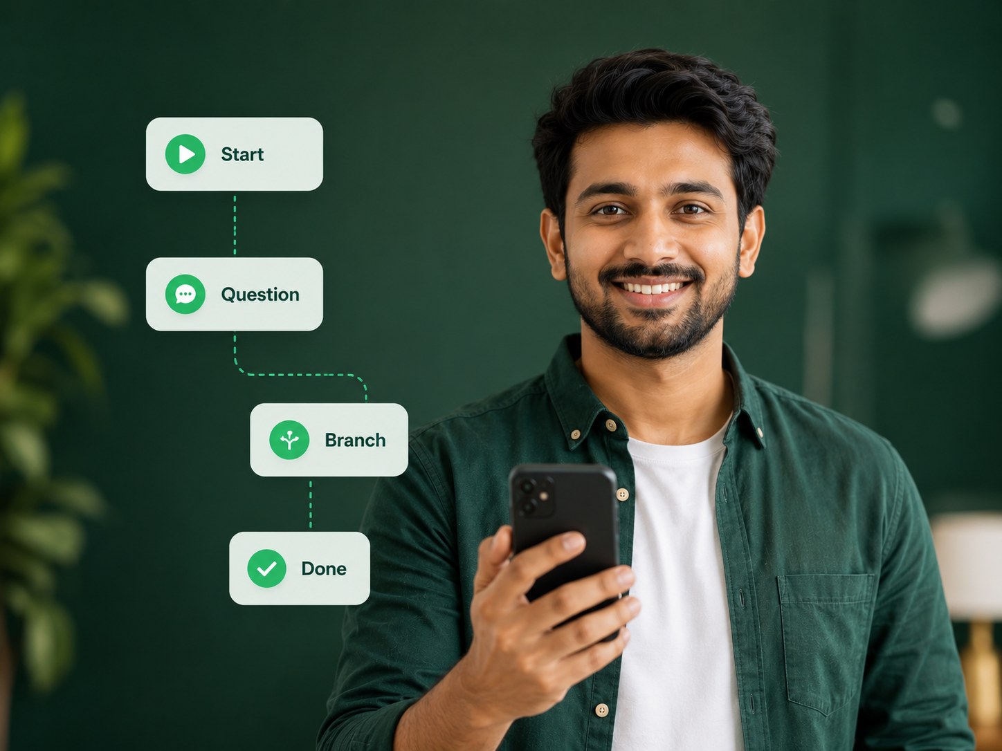 AyuChat visual flow builder for WhatsApp chatbot automation