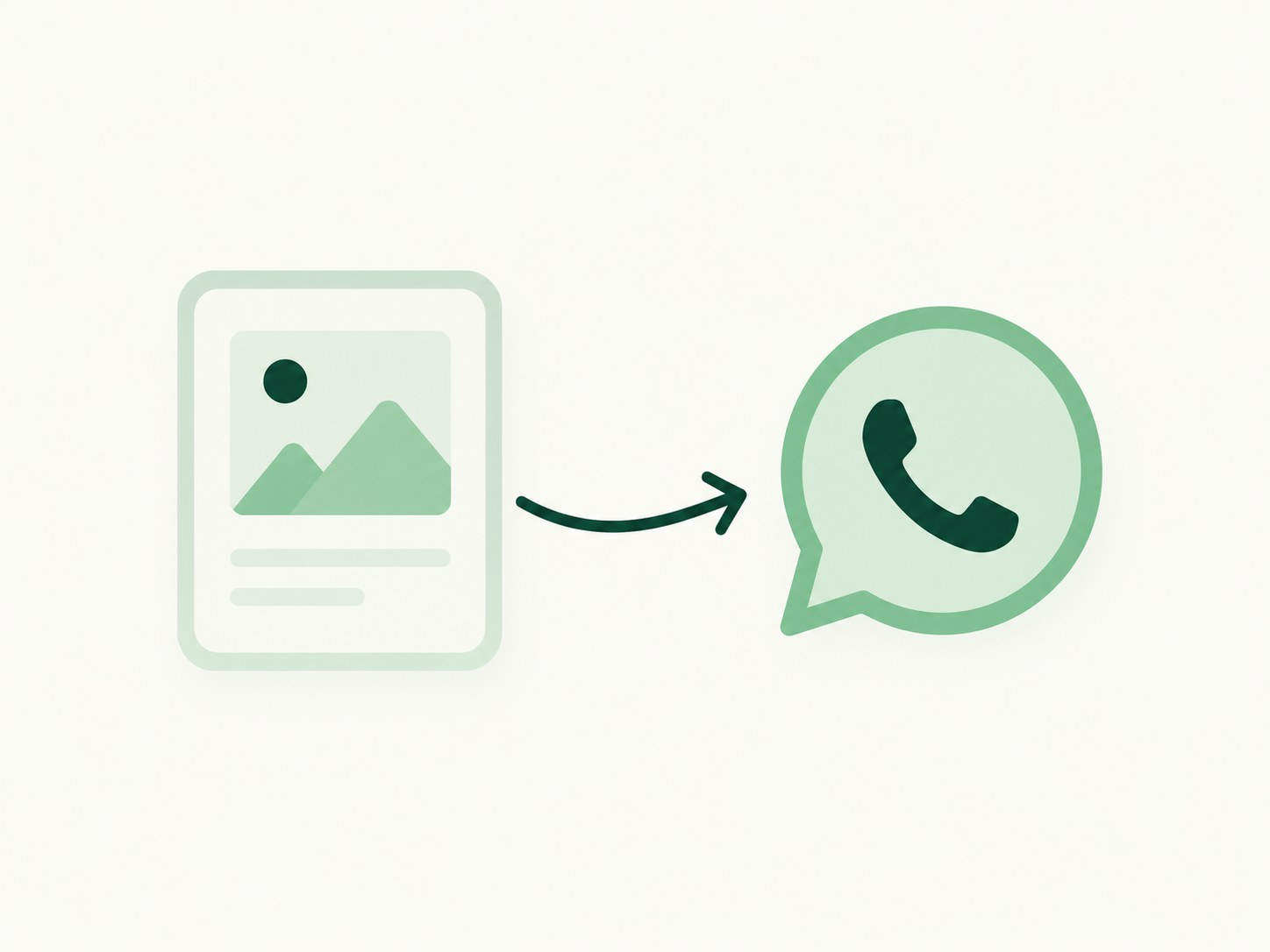 Illustration of a social media ad converting into a WhatsApp conversation