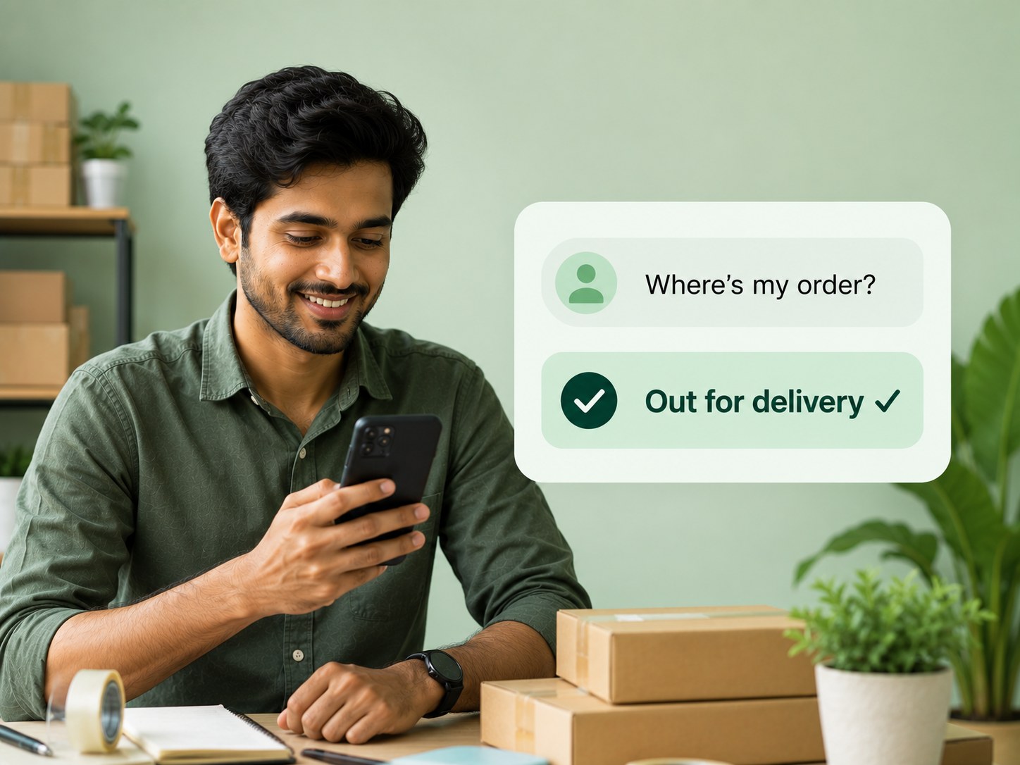 Automated WhatsApp reply to a where's my order customer question