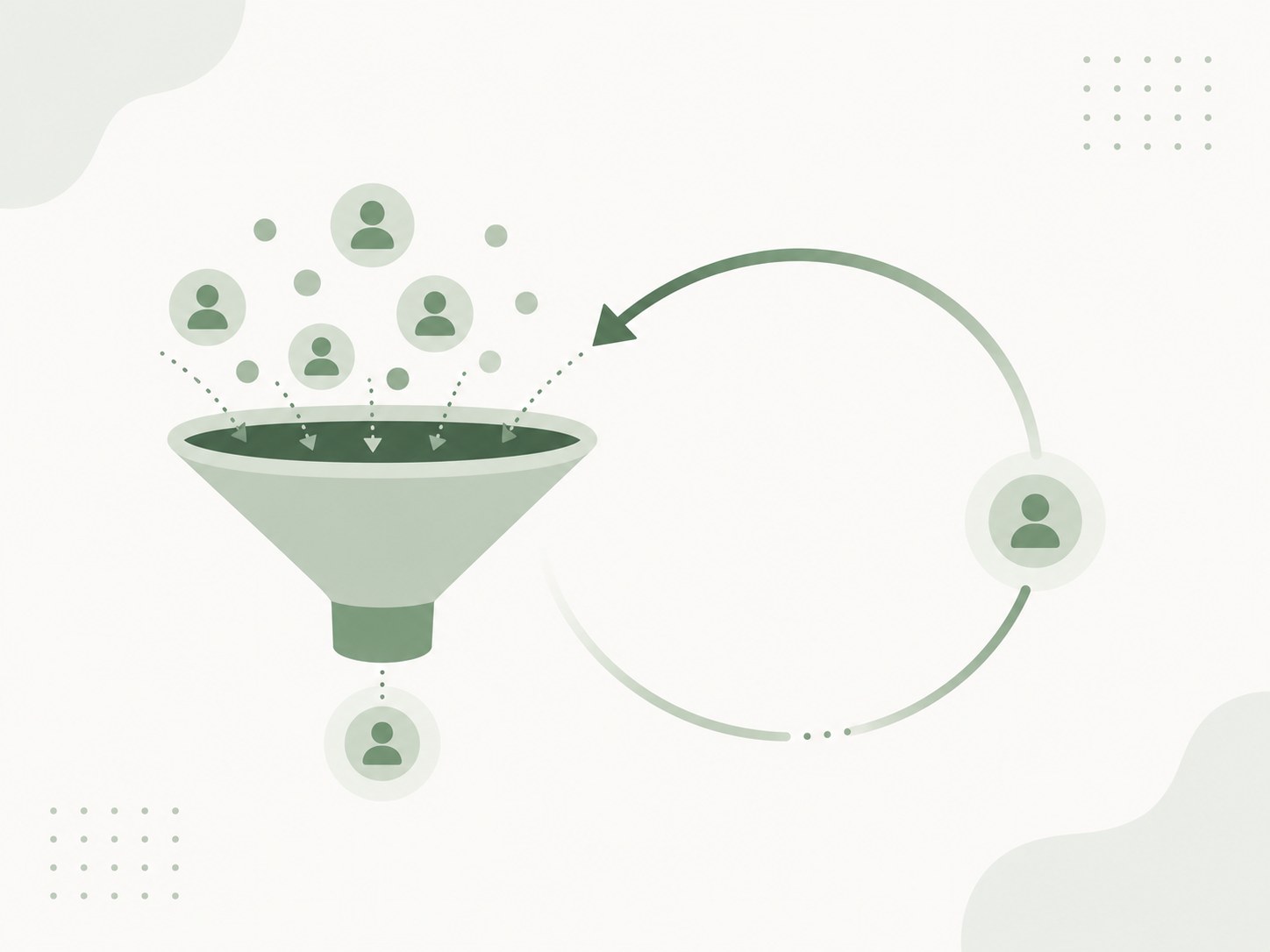 Past attendees flowing through a nurture funnel and looping back into future event invitations