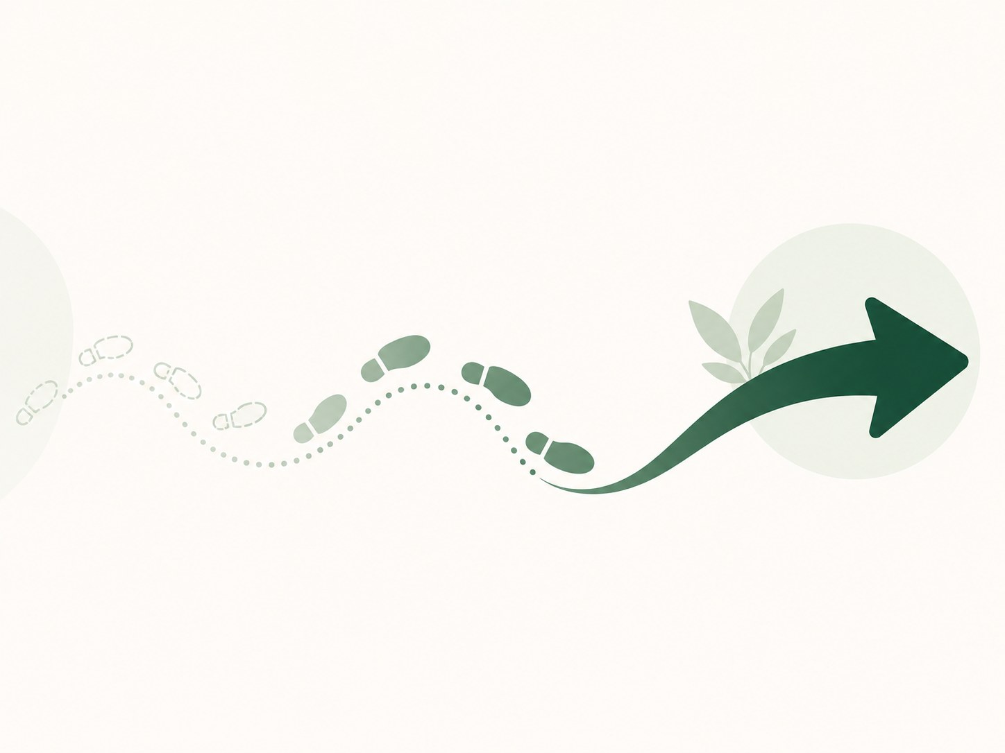 Fading member footsteps transforming into a bold forward arrow for an inactive-member comeback journey