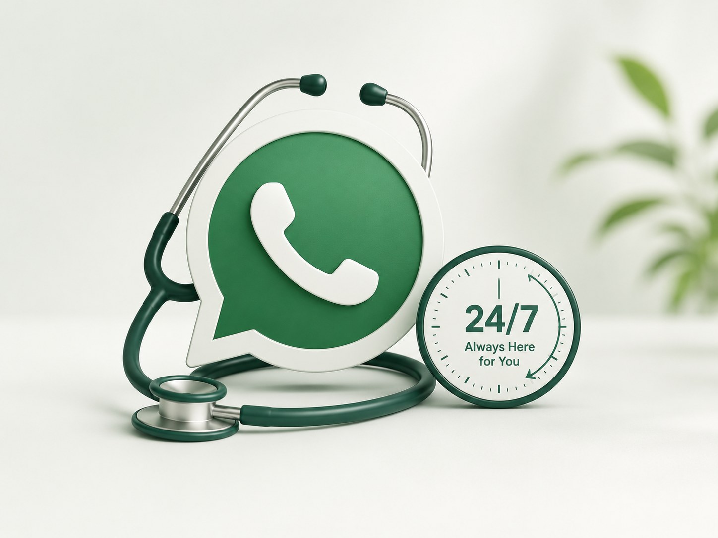 Illustration of round-the-clock automated WhatsApp patient support