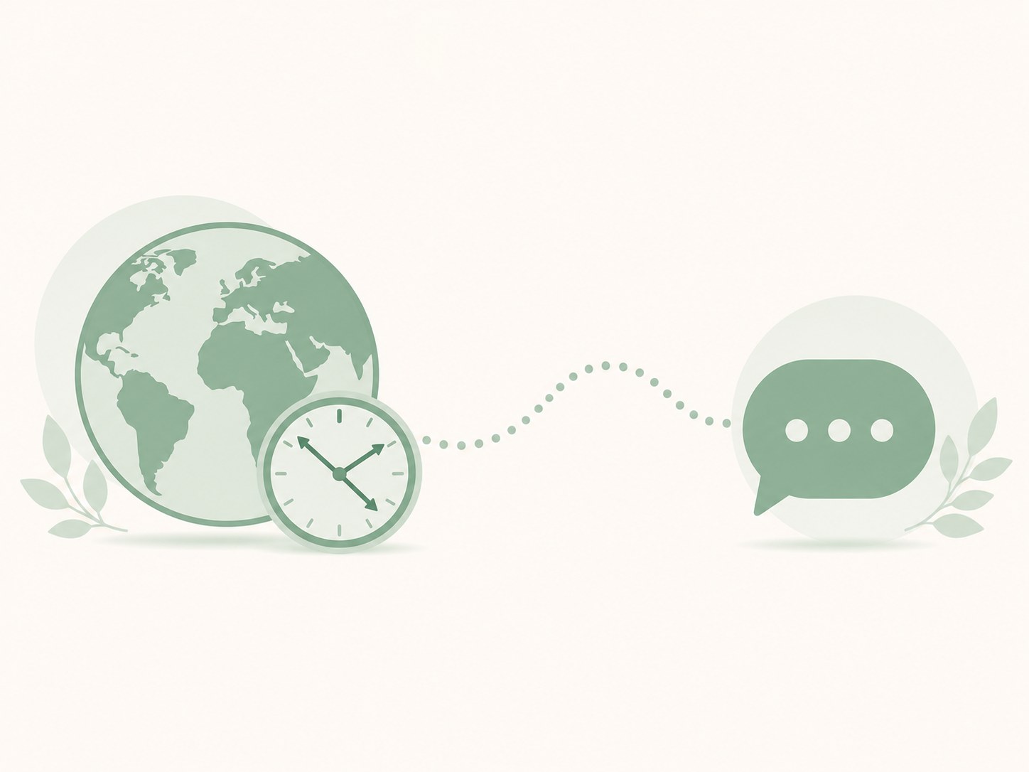 Illustration of global round-the-clock traveller support through WhatsApp